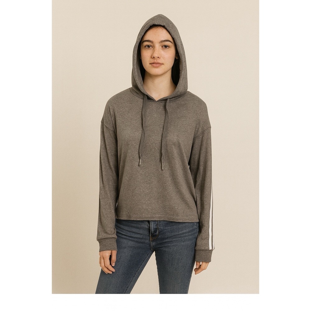 Orange Kiss Women's Hoodie Pullover Sweatshirt Grey Size Medium Casual